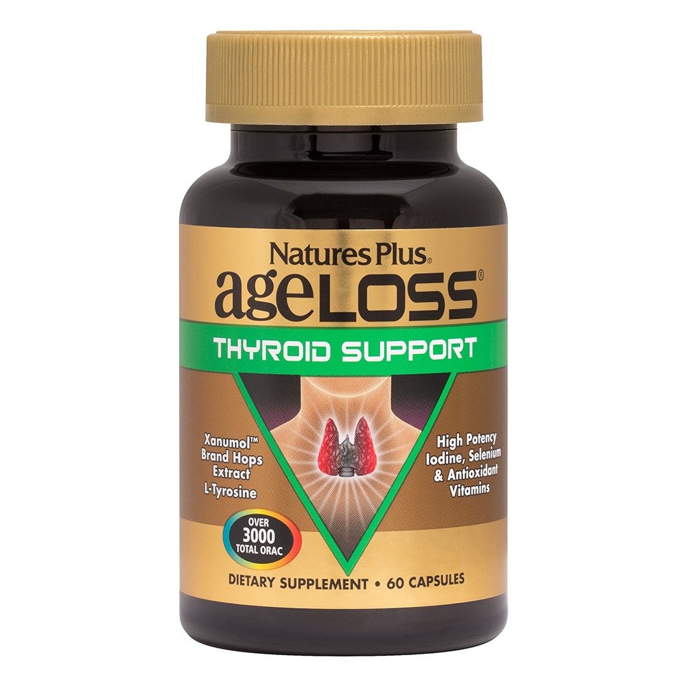 Natures Plus AgeLoss Thyroid Support για τη Σωστή Λειτουργία του Θυρεοειδούς, 60caps