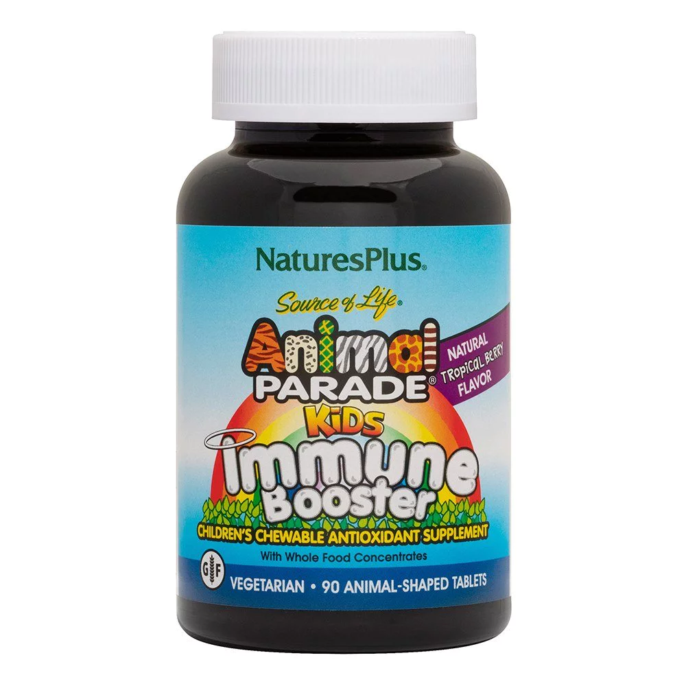 Natures Plus Animal Parade Kids Immune Booster Ενίσχυση του Ανοσοποιητικού, 90 μασώμενες ταμπλέτες