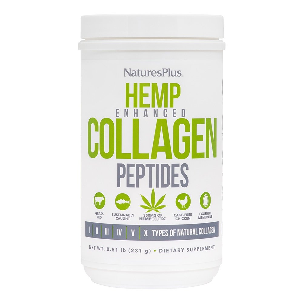 Natures Plus Hemp Enhanced Collagen Peptides Κολλαγόνο με Κανναβινοειδή σε Μορφή Σκόνης, 231gr