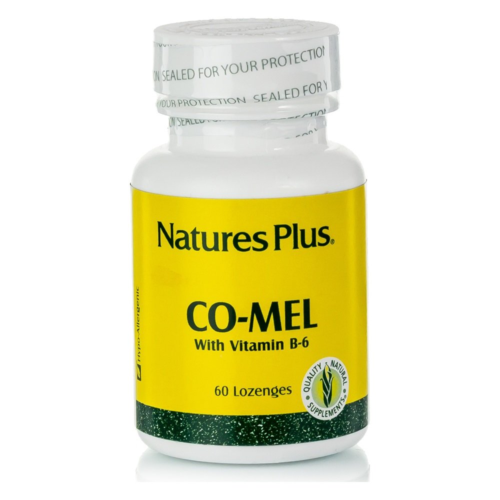 Natures Plus Co-Mel with Vitamin B-6 για την Αντιμετώπιση του Jet Lag και των Διαταραχών του Ύπνου, 60 lozenges