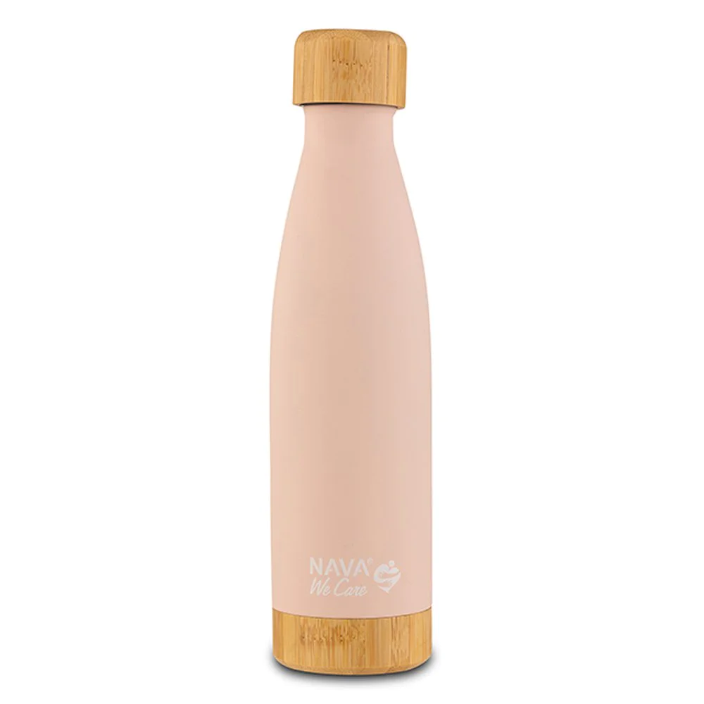 Nava Θερμός Μπουκάλι Ανοξείδωτο Bamboo "We Care" Ροζ, 500ml Nava Θερμός Μπουκάλι Ανοξείδωτο Bamboo "We Care" Ροζ, 500ml