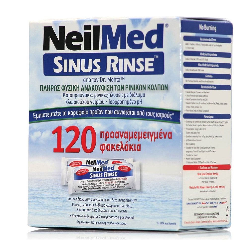 NeilMed Sinus Rinse Ανταλλακτικά Φακελάκια Ρινικού Αποφρακτήρα, 120τμχ