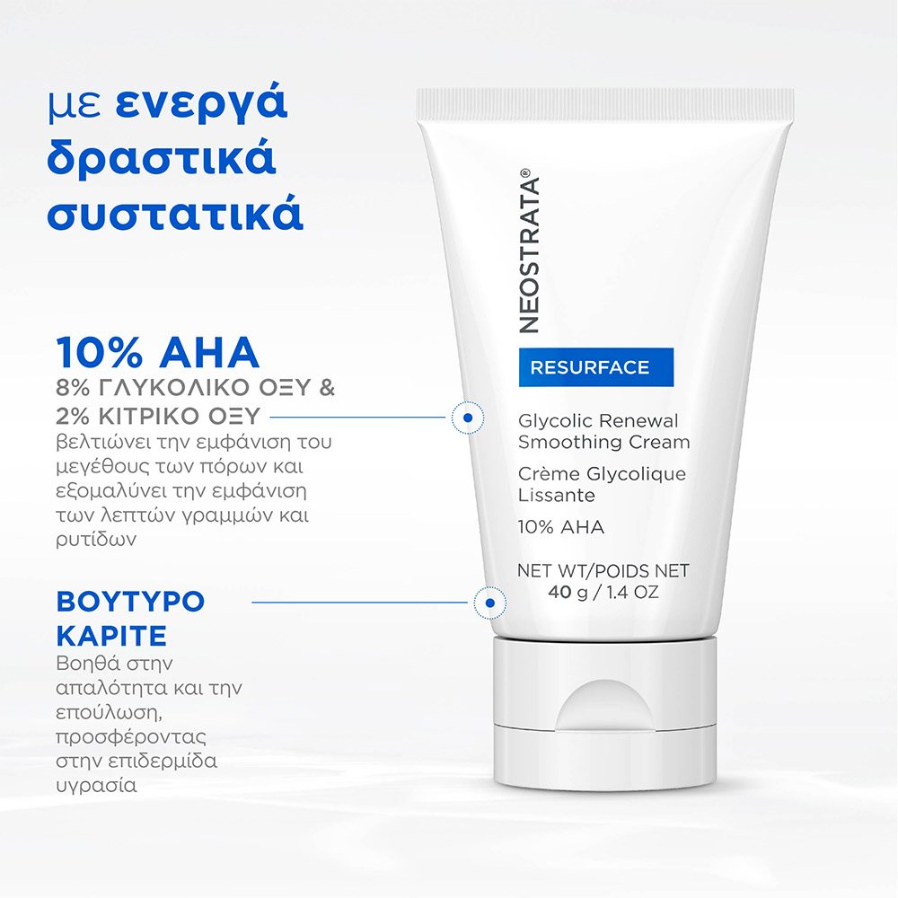 Neostrata® Resurface Glycolic Renewal Smoothing Cream Ενυδατική Κρέμα με Γλυκολικό Οξύ, 40g