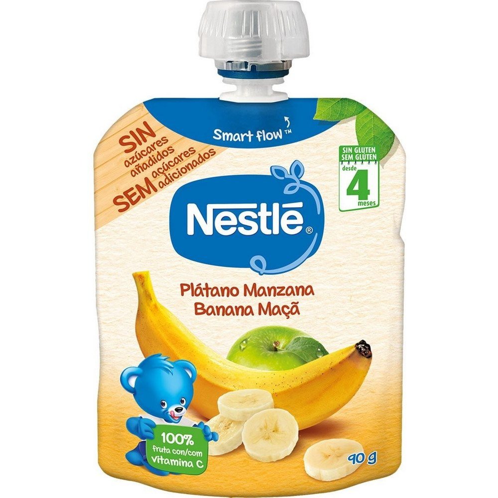 Nestle Φρουτοπουρές Μπανάνα & Μήλο 4m+, 90gr