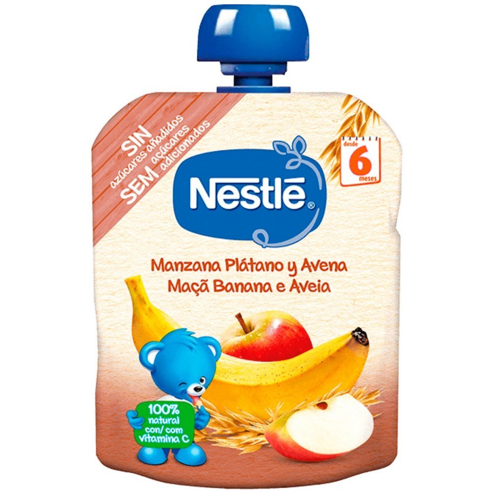 Nestle Φρουτοπουρές Μήλο Μπανάνα & Βρώμη απο τον 6ο Μήνα, 90g