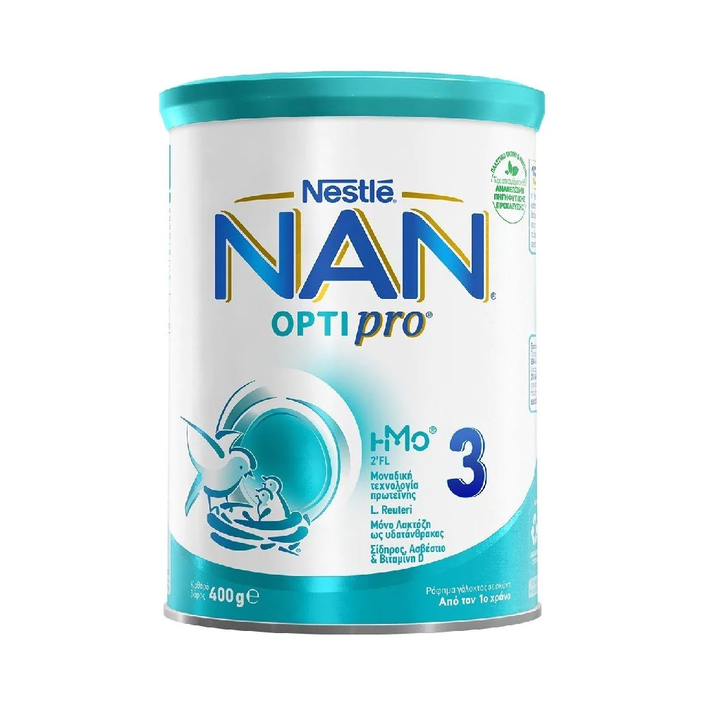 Nestle Nan Optipro 3 Γάλα σε Σκόνη 12m+, 400gr Nestle Nan Optipro 3 Γάλα σε Σκόνη 12m+, 400gr