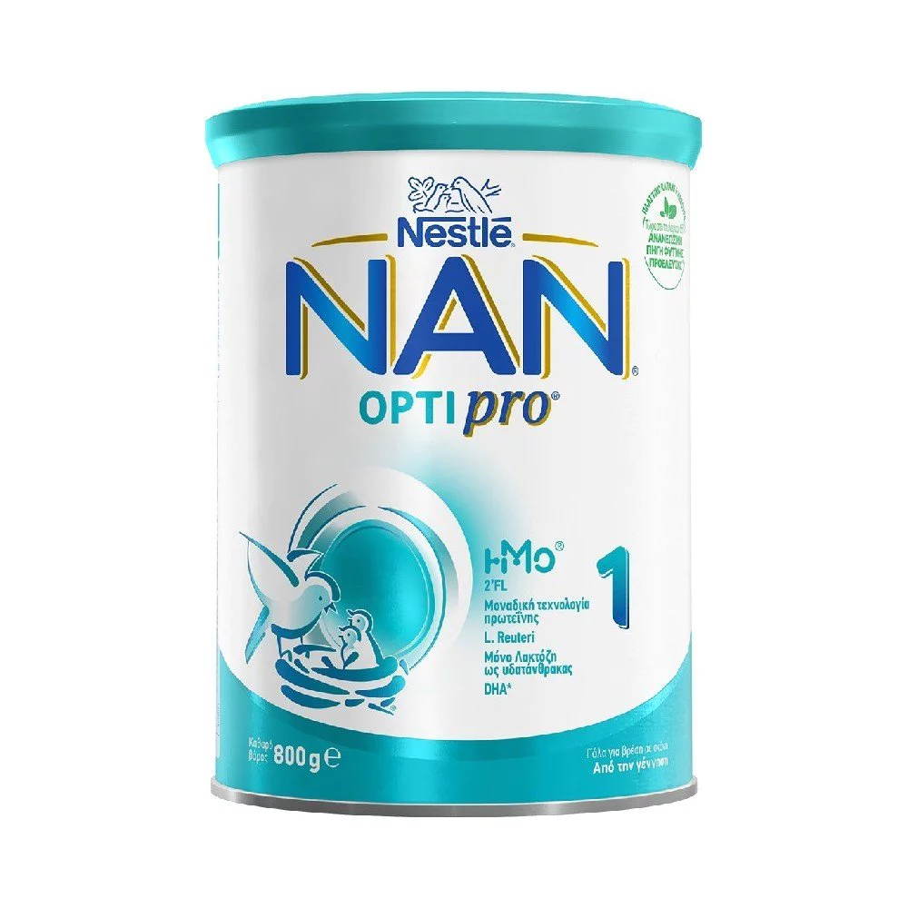 Nestle Nan Optipro 1 Γάλα σε Σκόνη 0m+, 800gr Nestle Nan Optipro 1 Γάλα σε Σκόνη 0m+, 800gr