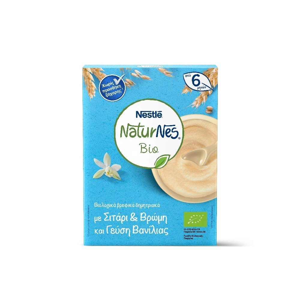 Nestle Βρεφική Κρέμα NaturNes Δημητριακά με Σιτάρι & Βρώμη Γεύση Βανίλιας 6m+, 200gr