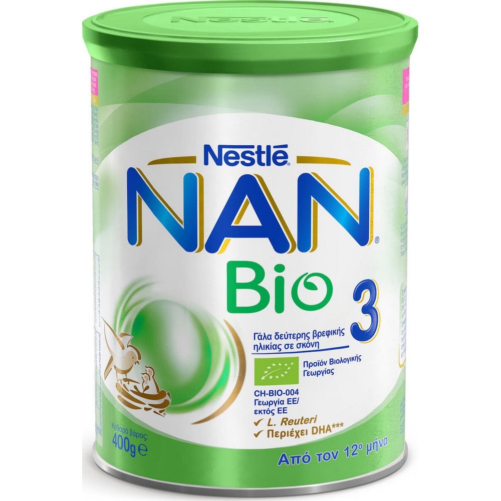 Nestle Nan Bio 3 Βιολογικό Γάλα Δεύτερης Βρεφικής Ηλικίας από 12 μηνών, 400gr