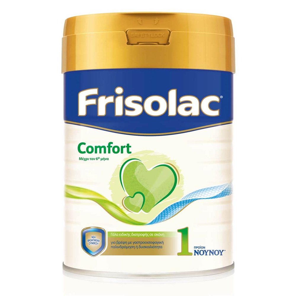 ΝΟΥΝΟΥ Frisolac Comfort 1 Γάλα σε Σκόνη με Γαστροοισοφαγική Παλινδρόμηση ή Δυσκοιλιότητα 0-6 Μηνών, 800gr