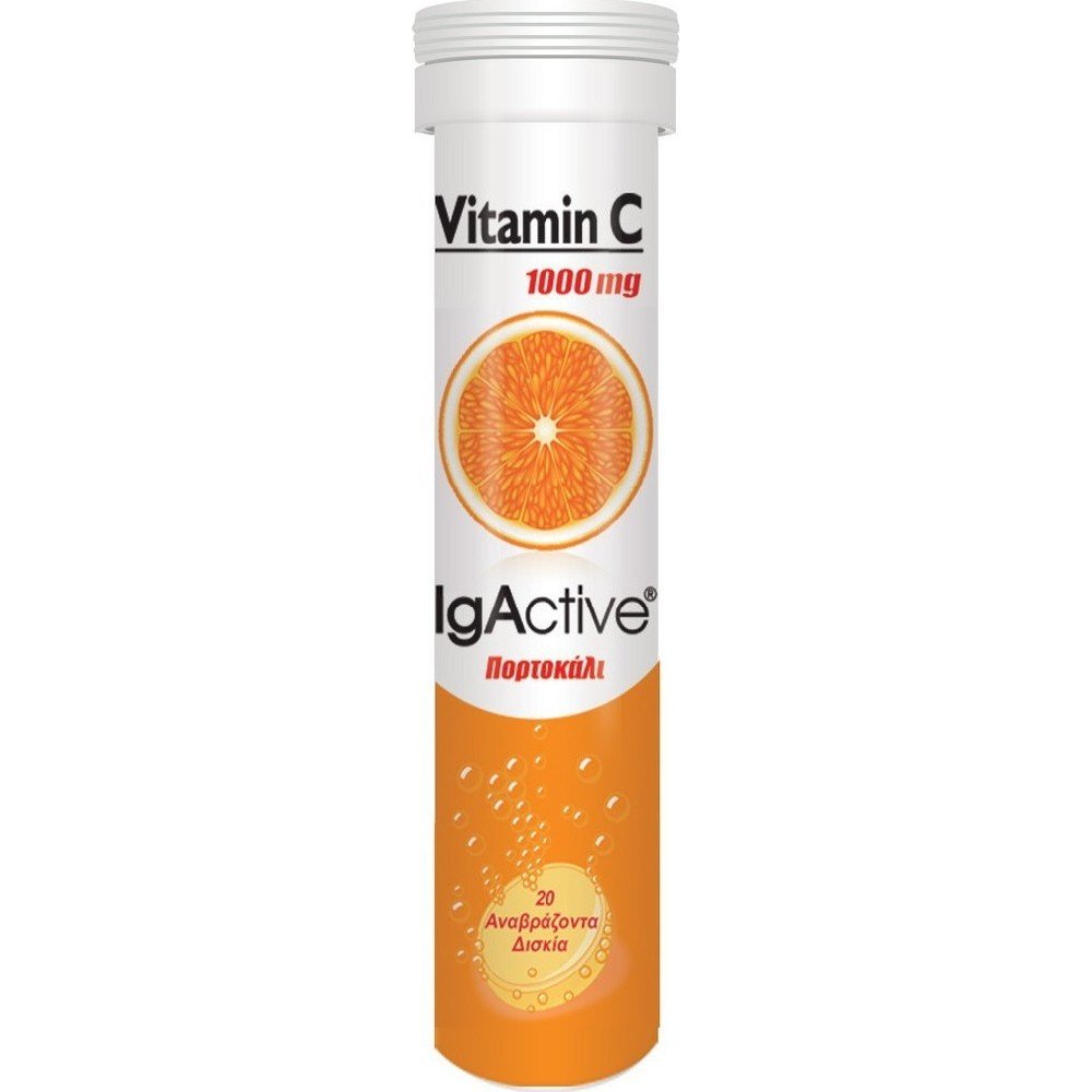 Novapharm Igactive Vitamin C 1000mg, 20 αναβράζοντα δισκία με γεύση πορτοκάλι