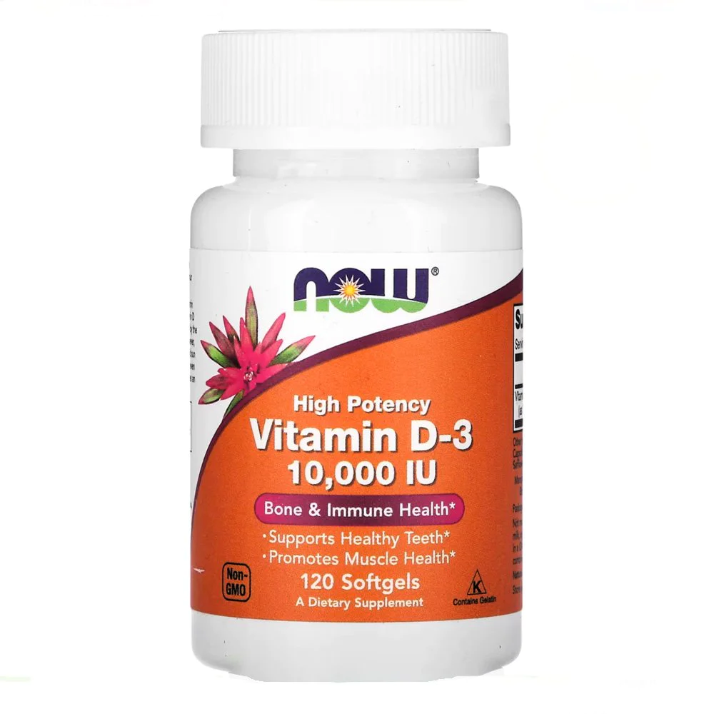 Now Foods Vitamin D-3 10.000iu Συμπλήρωμα Διατροφής Βιταμίνης D3, 120caps