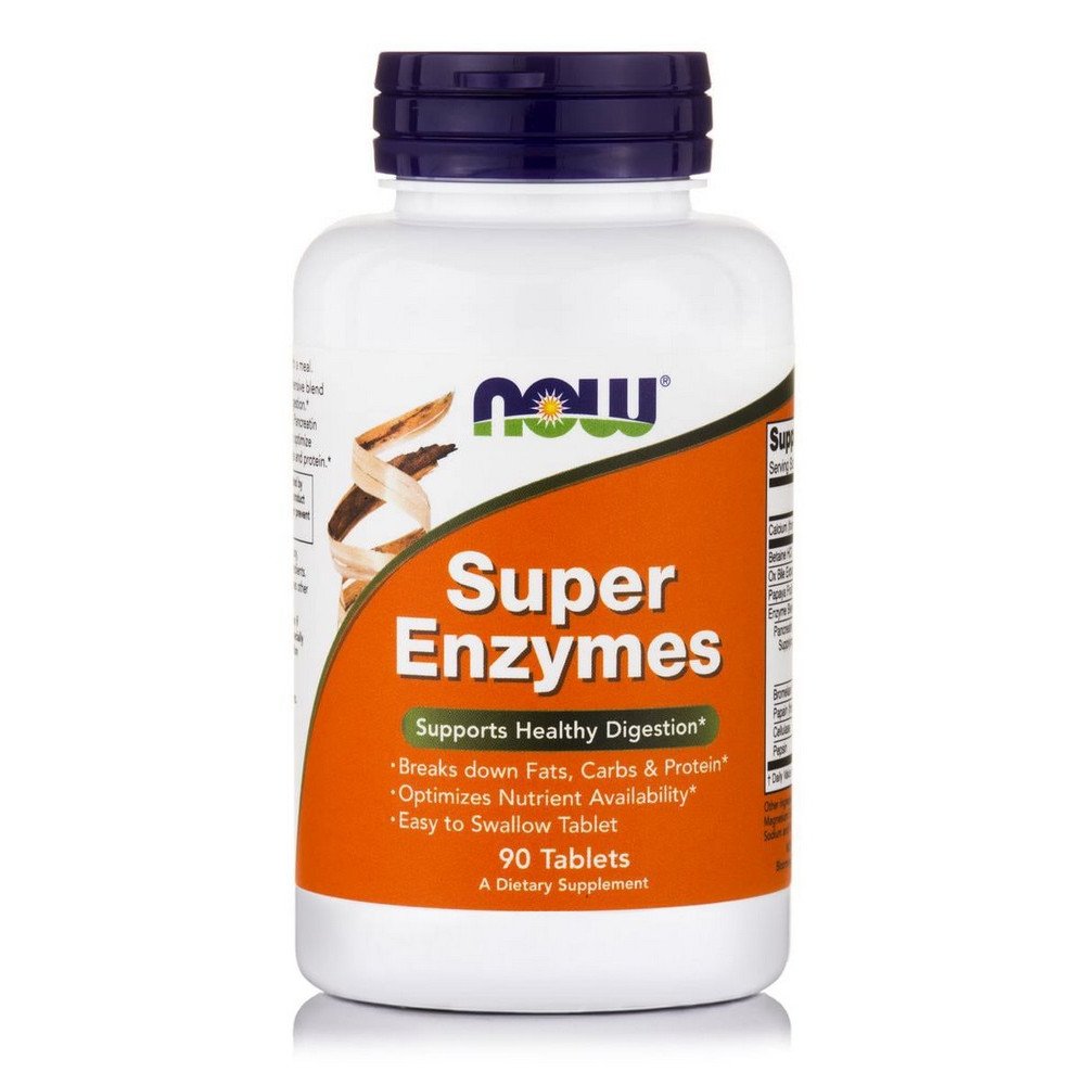 Now Foods Super Enzymes Συμπλήρωμα Διατροφής με Συνδυασμό Πεπτικών Ενζύμων, 90 ταμπλέτες
