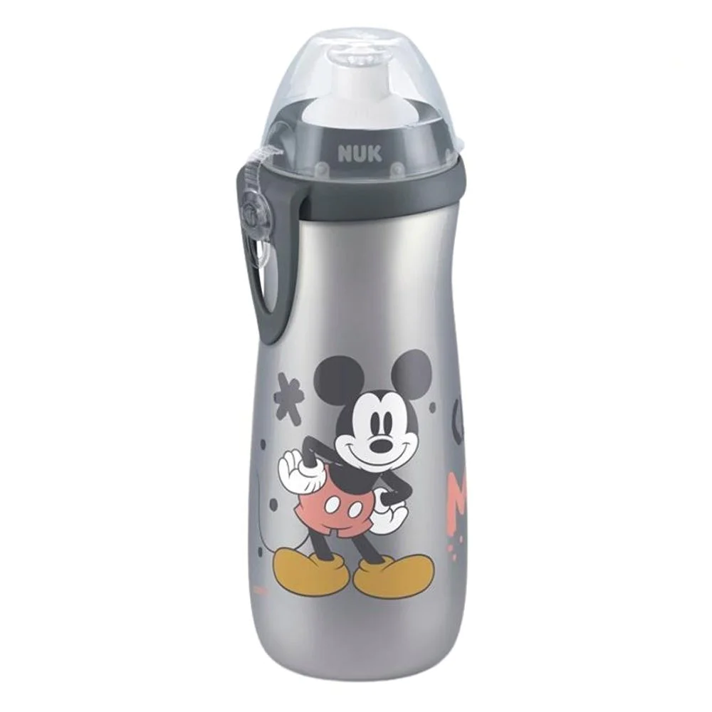 Nuk Sports Cup Disney Παγουράκι Με Καπάκι Push-Pull 24m+ Mickey Grey, 450ml Nuk Sports Cup Disney Παγουράκι Με Καπάκι Push-Pull 24m+ Mickey Grey, 450ml