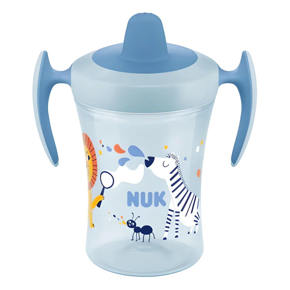 Nuk Trainer Cup Εκπαιδευτικό Ποτηράκι με Μαλακό Ρύγχος Μπλε Ζέβρα 6m+, 230ml