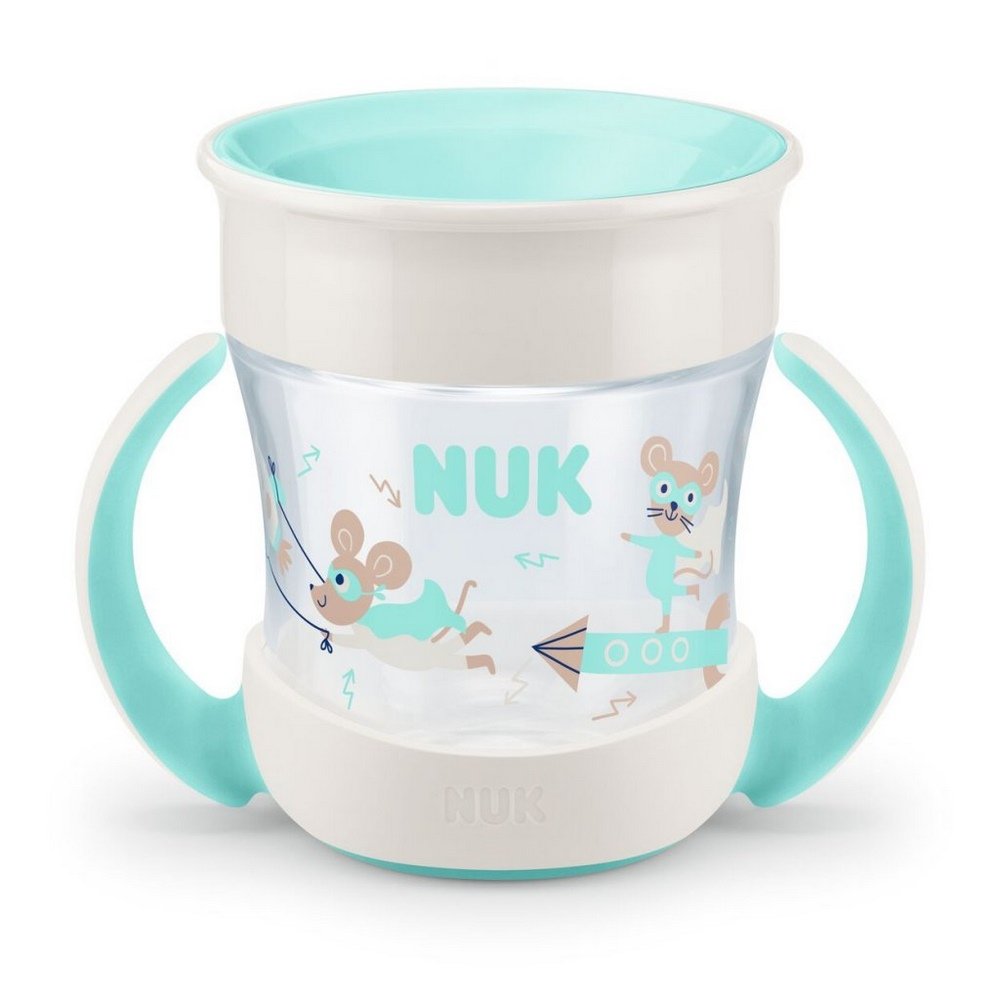 Nuk Mini Magic Cup με Χείλος & Καπάκι 6m+ Σιέλ, 1τμχ