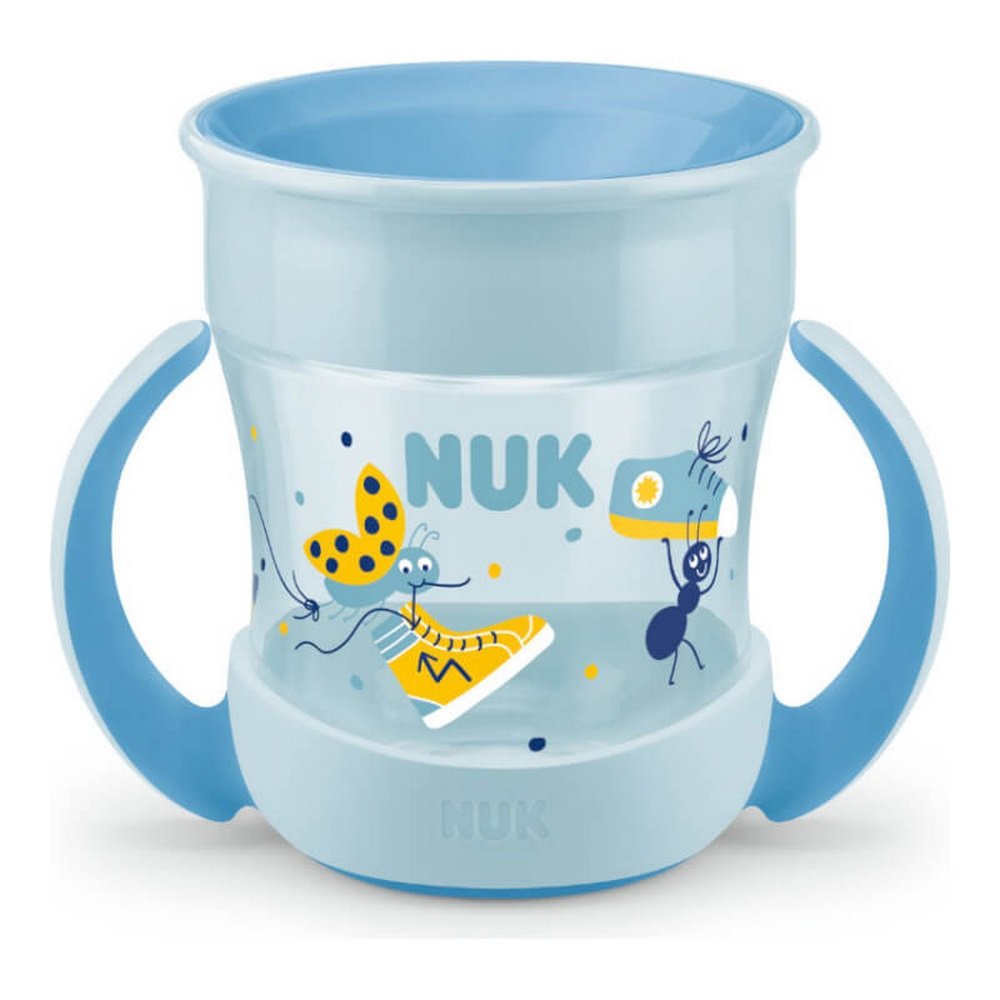 Nuk Mini Magic Cup με Χείλος & Καπάκι 6m+ Γαλάζιο Κίτρινο, 1τμχ