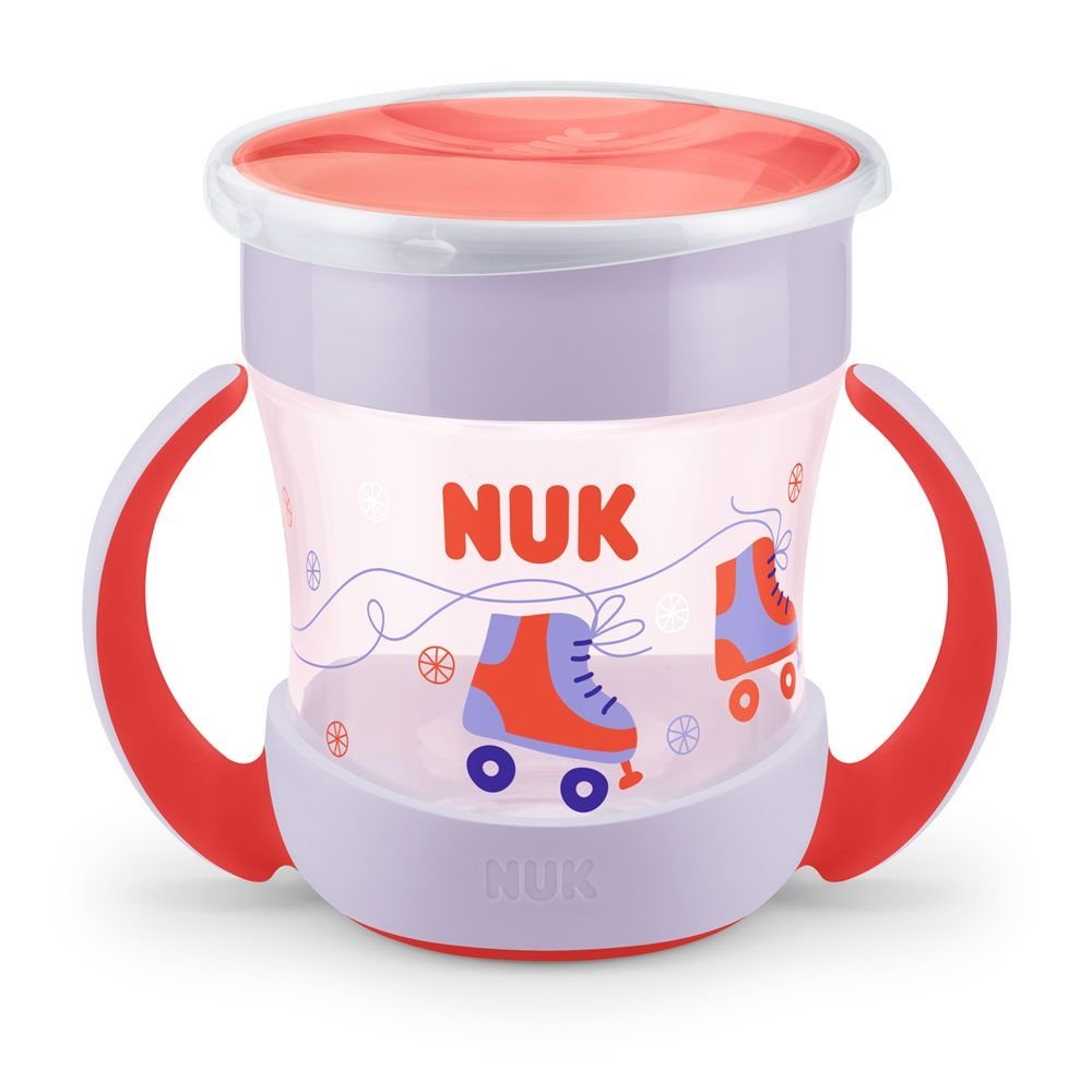 Nuk Mini Magic Cup με Χείλος & Καπάκι 6m+ Κόκκινο, 1τμχ