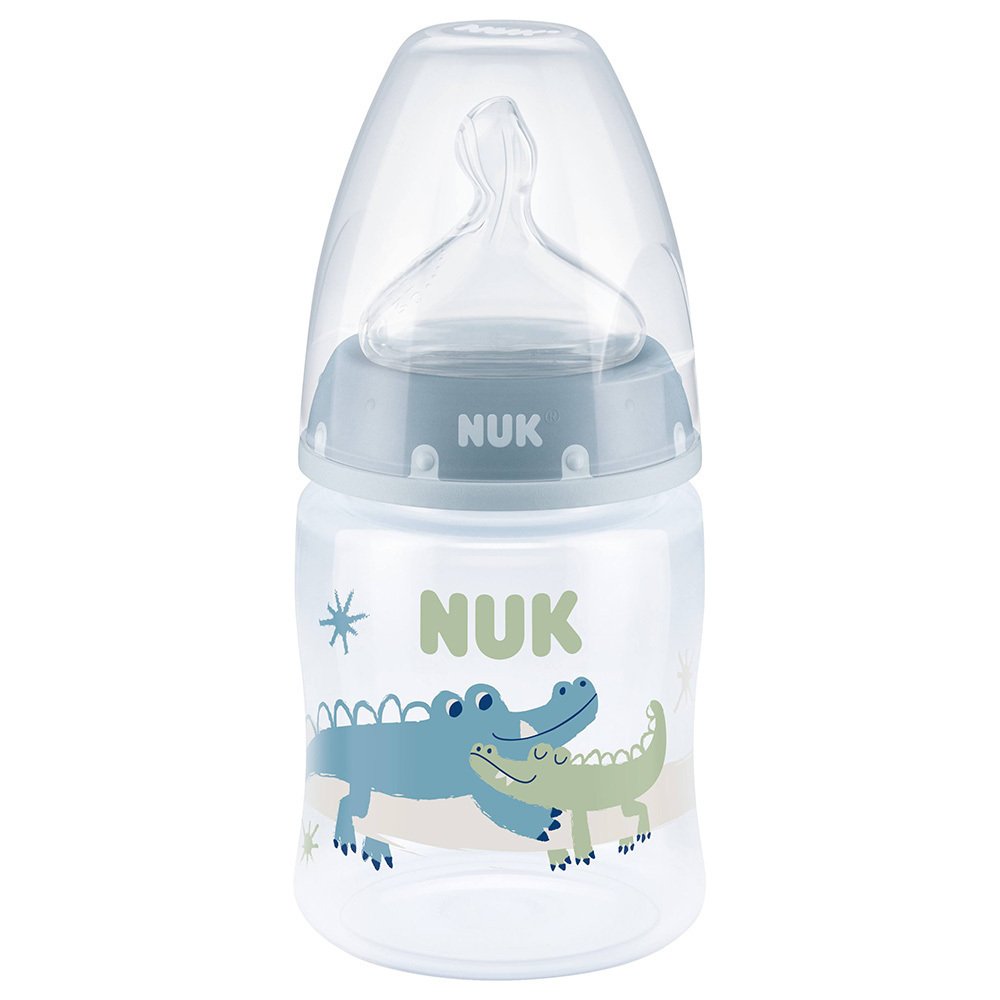 Nuk First Choice Plus Πλαστικό Μπιμπερό με Θηλή Σιλικόνης 150ml Μπλε Κροκόδειλος 0-6m, 1τμχ