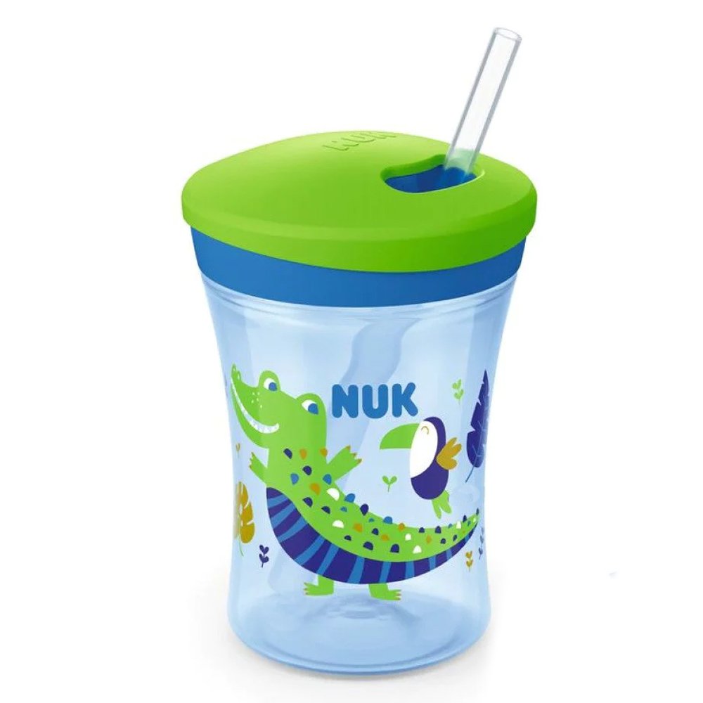 Nuk Action Cup Chameleon Ποτηράκι που Αλλάζει Χρώμα με Καλαμάκι 12m+ Μπλε, 230ml