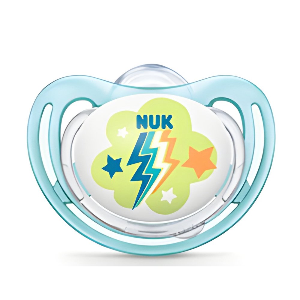 Nuk Freestyle Ορθοδοντική Πιπίλα Σιλικόνης Γαλάζιος Κεραυνός 6-18 μηνών, 1τμχ