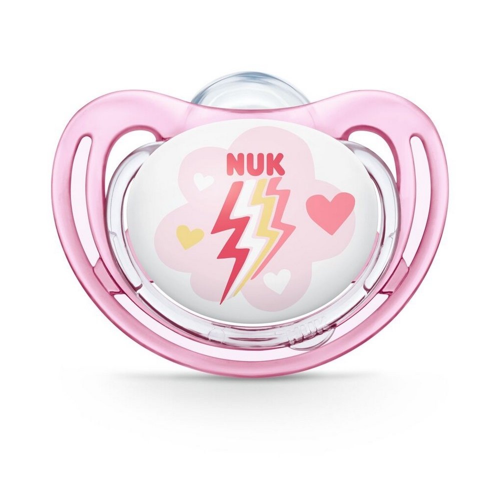 Nuk Freestyle Ορθοδοντική Πιπίλα Σιλικόνης Ροζ Κεραυνός 18-36 μηνών, 1τμχ