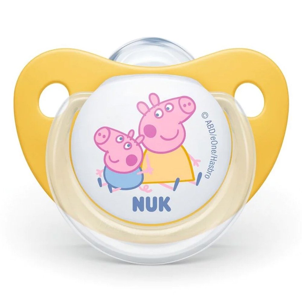 Nuk Peppa Pig Trendline Ορθοδοντική Πιπίλα Σιλικόνης Κίτρινη 6-18 μηνών, 1τμχ