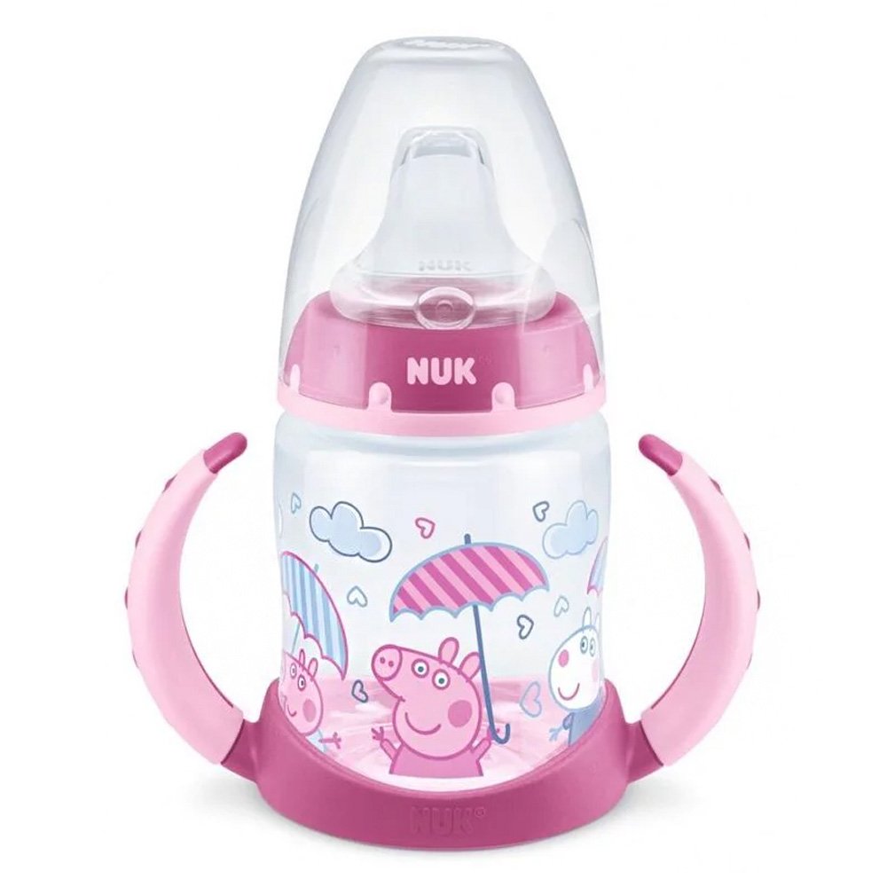 Nuk First Choice Learner Bottle Peppa Pig Ροζ Εκπαιδευτικό Μπιμπερό με Δείκτη Ελέγχου Θερμοκρασίας 6-18m, 150ml