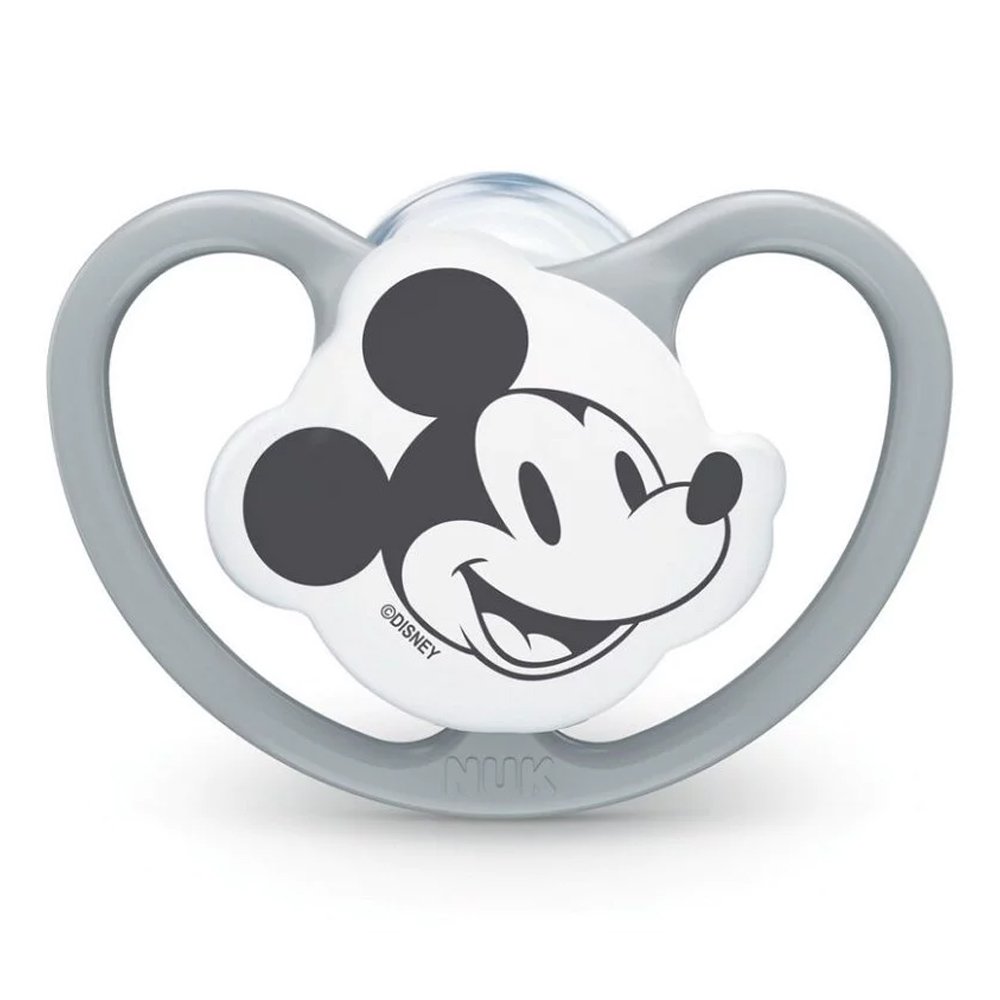 Nuk Mickey Mouse Space Ορθοδοντική Πιπίλα Σιλικόνης για 6-18m Γκρι, 1τμχ