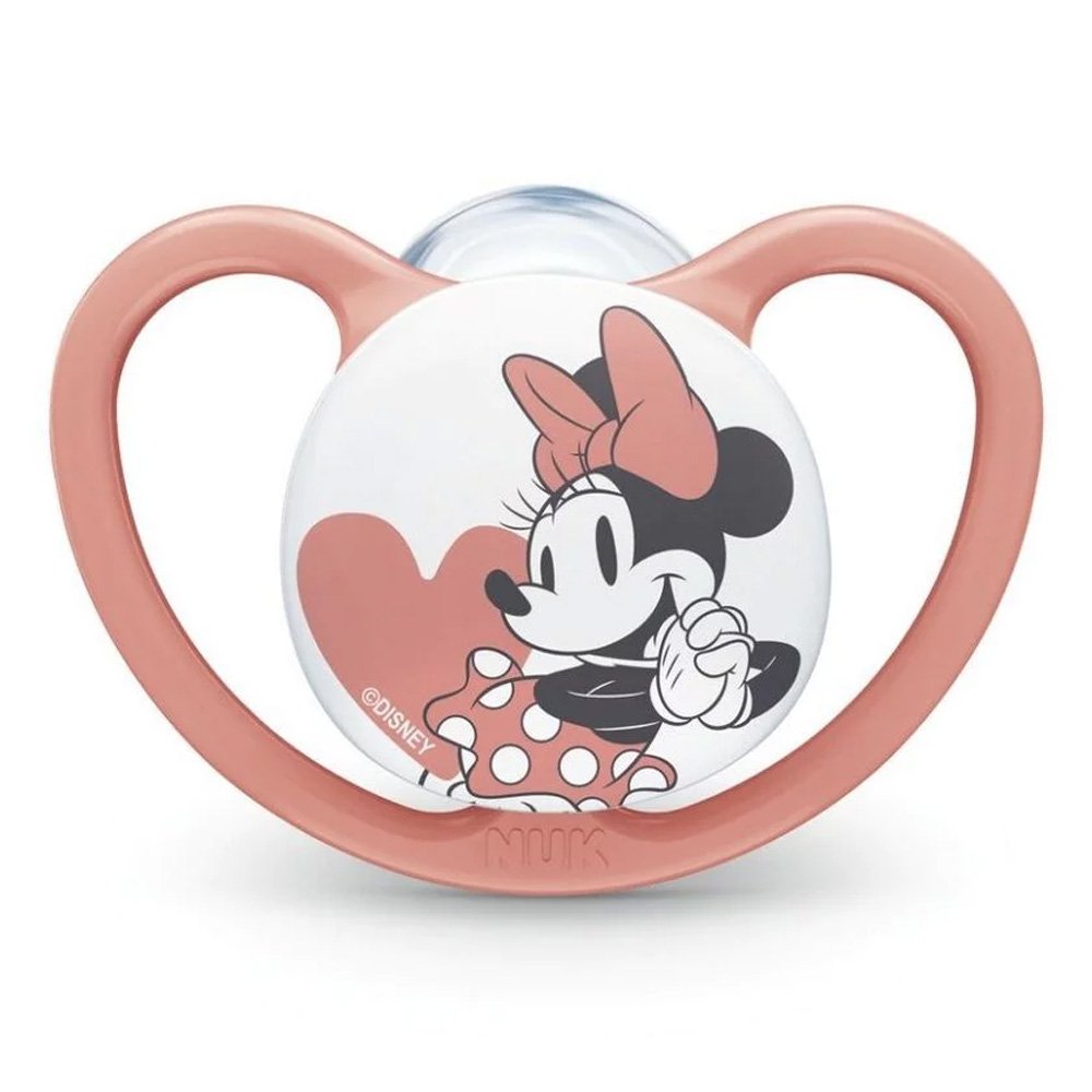 Nuk Mickey Mouse Space Ορθοδοντική Πιπίλα Σιλικόνης για 6-18m Ροζ, 1τμχ