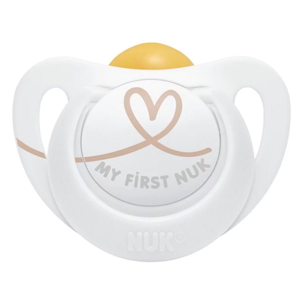 Nuk Star Ορθοδοντική Πιπίλα Latex Λευκή με Καρδιά 0-6m, 1τμχ