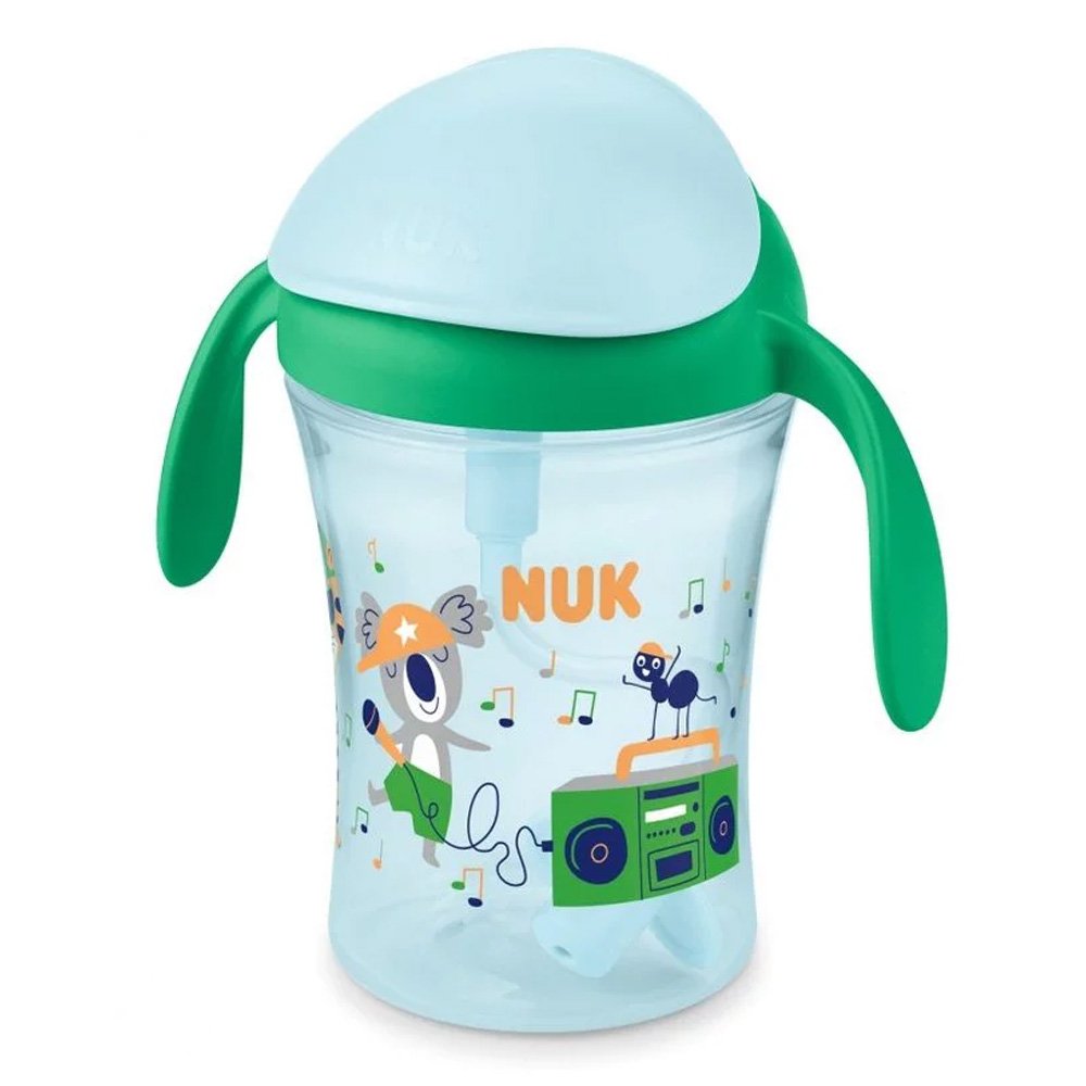 Nuk Motion Cup Παγουράκι με Καλαμάκι και Λαβές 8m+ Πράσινο, 230ml
