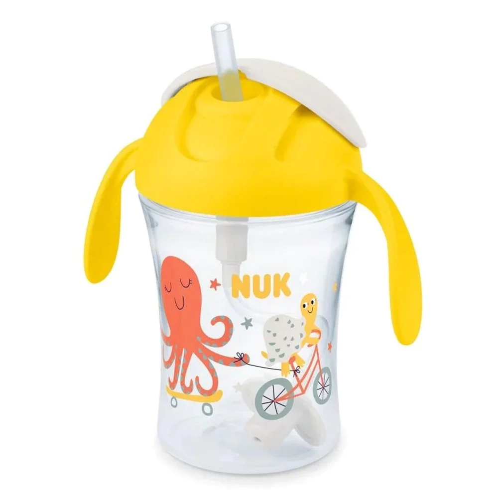 Nuk Motion Cup Παγουράκι με Καλαμάκι και Λαβές 8m+ Κίτρινο, 230ml Nuk Motion Cup Παγουράκι με Καλαμάκι και Λαβές 8m+ Κίτρινο, 230ml