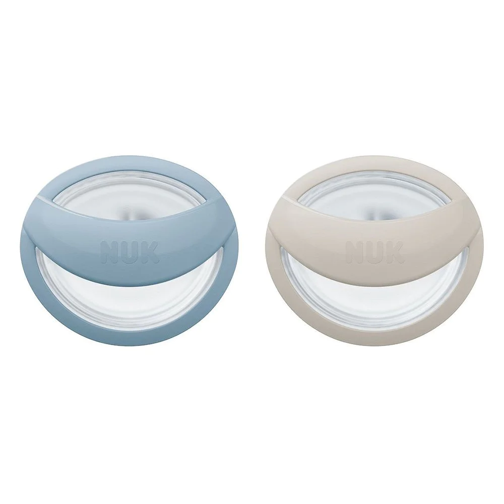  Nuk MommyFeel Πιπίλα Σιλικόνης 0-9m Γαλάζια & Μπεζ, 2τεμ