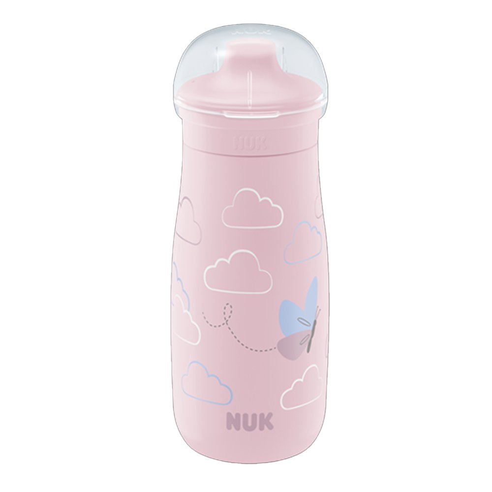 Nuk Mini Me Sip Cup Drinking Bottle Παγουράκι με Ρύγχος 9m+ Ροζ Πεταλούδα, 300ml