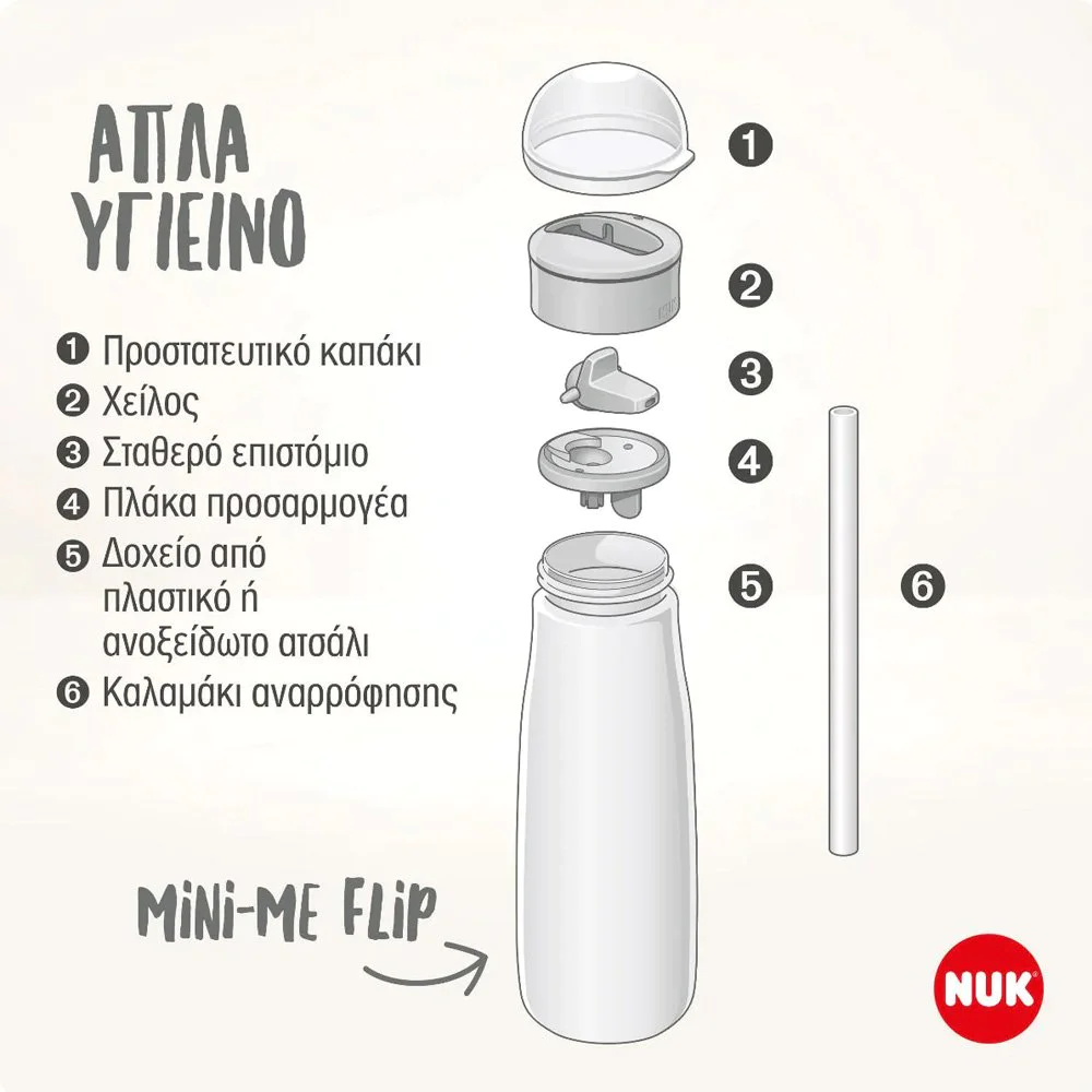 Nuk Disney Frozen Mini-Me Flip Παγουράκι με Ρύγχος 2 σε 1, 450ml 