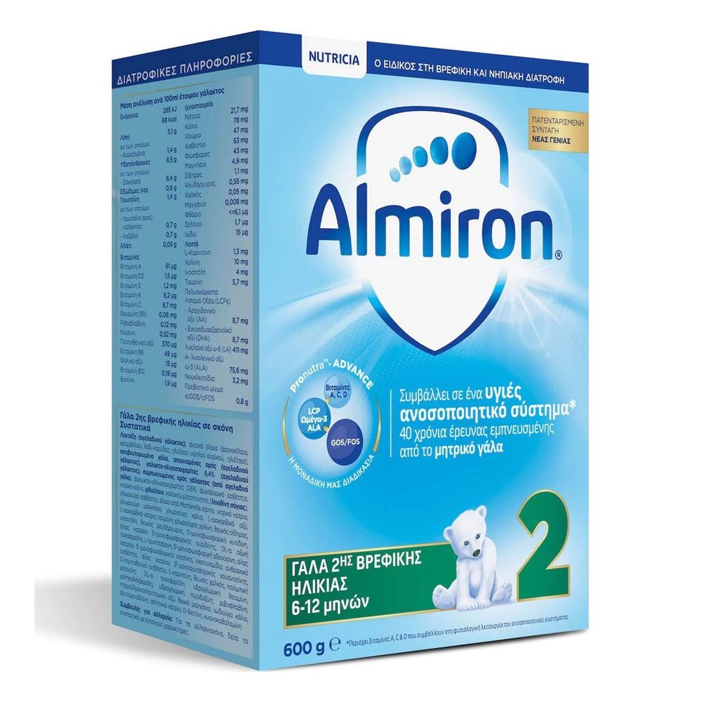 Nutricia Almiron 2 Milk Γάλα 2ης Βρεφικής Ηλικίας Από 6-12 Μηνών, 600gr