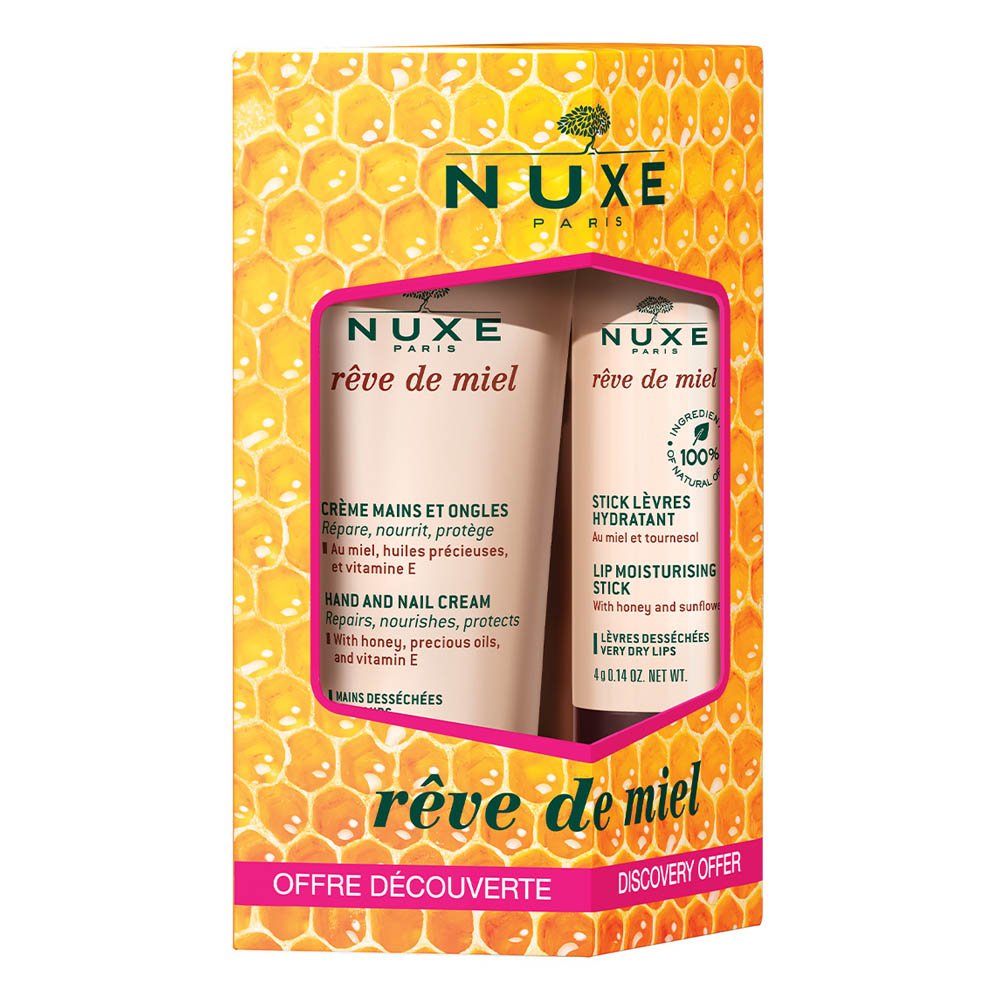 Nuxe Promo Reve De Miel Σετ Περιποίησης για Ενυδάτωση με Lip Balm 4g & Κρέμα Χεριών 30ml, 1σετ