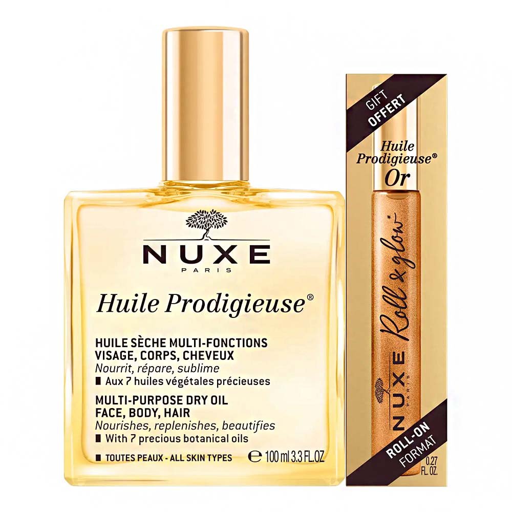 Nuxe Promo Huile Prodigieuse, 100ml & Huile Prodigieuse Or Roll-On,8ml Free