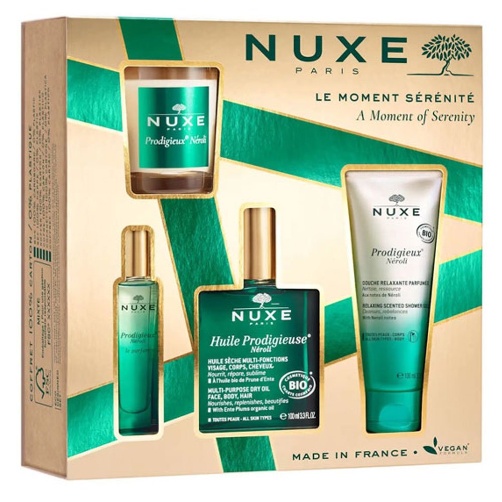  Nuxe Relaxing Prodigieux Neroli Σετ Περιποίησης για Ενυδάτωση με Αφρόλουτρο, Le Parfum Γυναικείο Άρωμα, Κερί & Λάδι Σώματος, 285ml