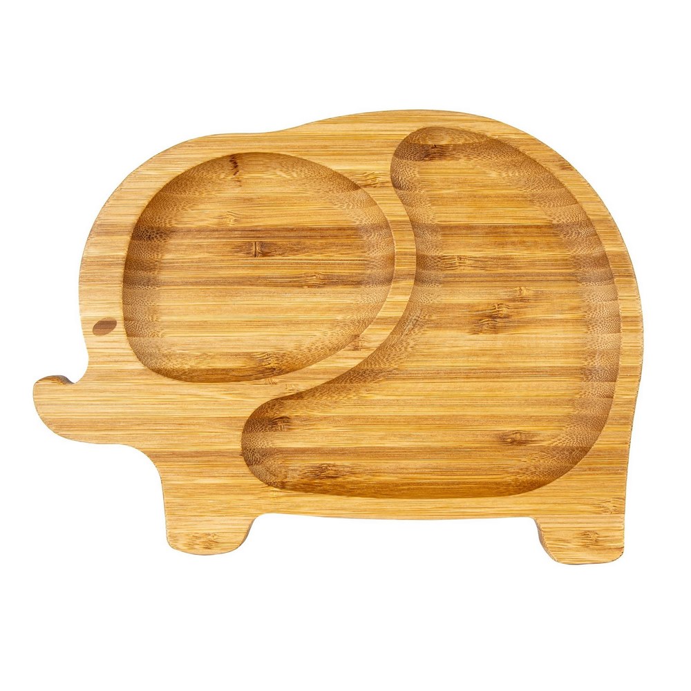 Ola Bamboo Elephant Bamboo Plate Παιδικό Πιάτο από Μπαμπού με Βεντούζα σε Σχήμα Ελέφαντα, 1τμχ