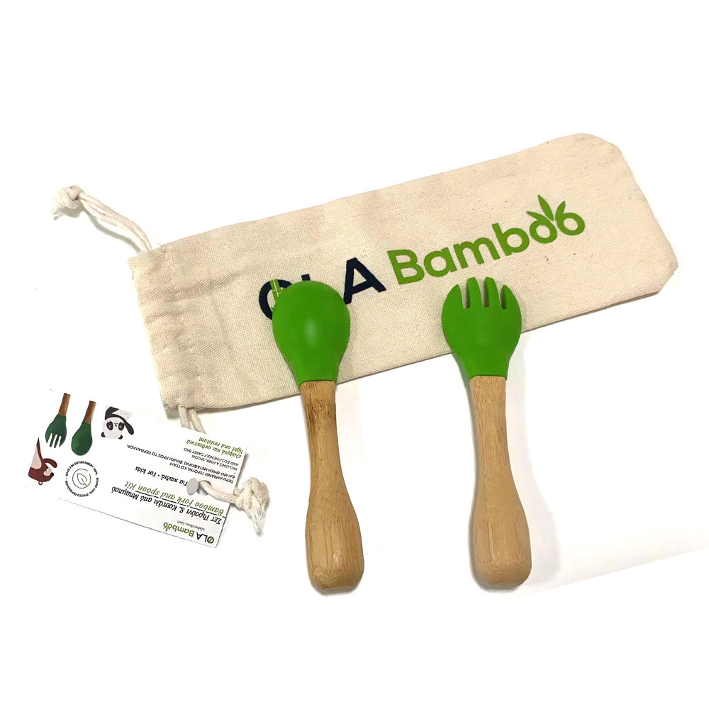 Ola Bamboo Fork & Spoon Σετ Πιρούνι & Κουτάλι από Φυσικό Μπαμπού, 1σετ