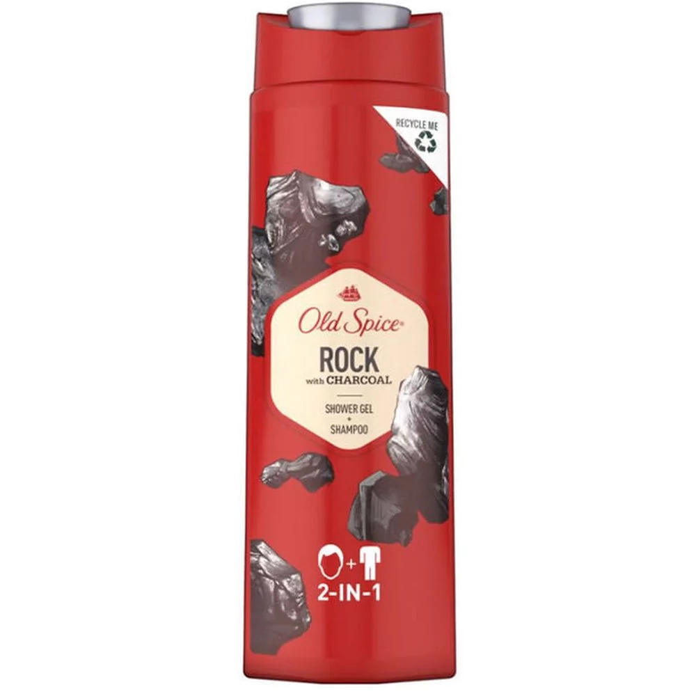 Old Spice Rock Charcoal Αφρόλουτρο Gel & Σαμπουάν για Άνδρες με Άνθρακα, 400ml Old Spice Rock Charcoal Αφρόλουτρο Gel & Σαμπουάν για Άνδρες με Άνθρακα, 400ml