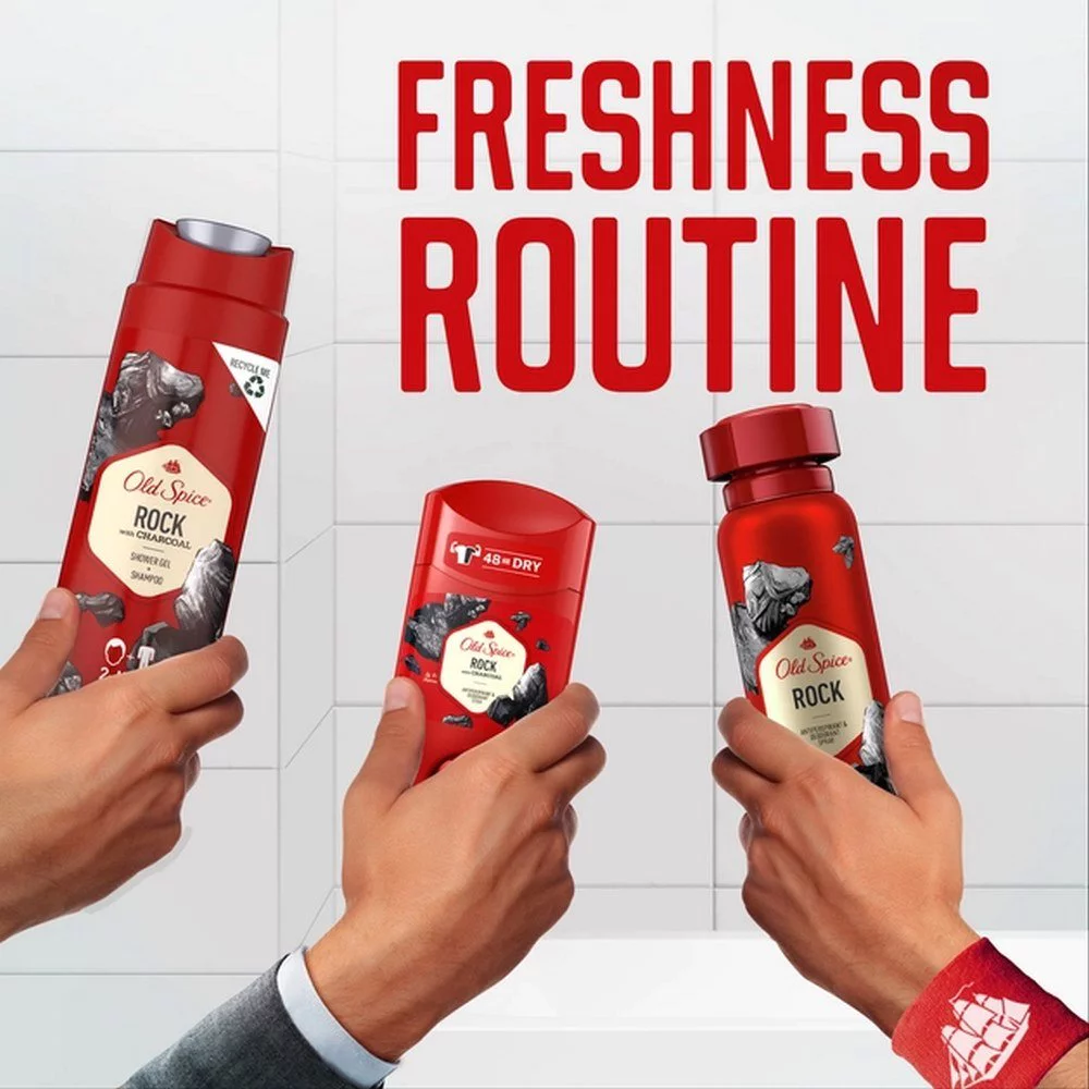 Old Spice Rock Charcoal Αφρόλουτρο Gel & Σαμπουάν για Άνδρες με Άνθρακα, 400ml Old Spice Rock Charcoal Αφρόλουτρο Gel & Σαμπουάν για Άνδρες με Άνθρακα, 400ml