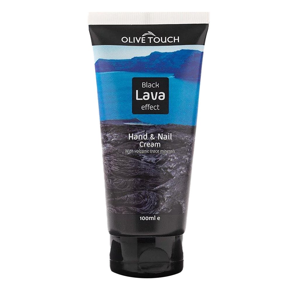 Olive Touch Black Lava Effect Hand & Nail Cream Κρέμα Χεριών με Ηφαιστειακή Λάβα, 100ml 
