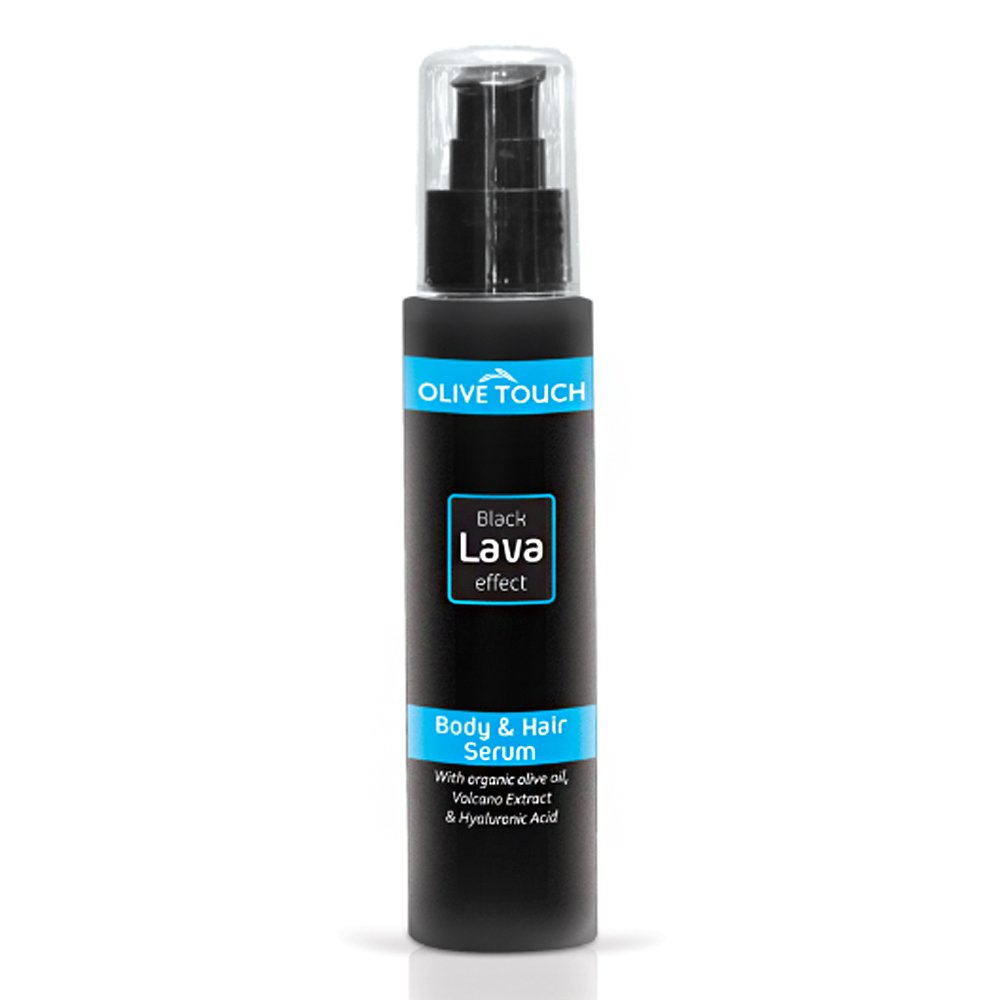 Olive Touch Body & Hair Serum Black Lava Effect Λάδι Σώματος και Μαλλιών με Ηφαιστειακή Λάβα, 100ml