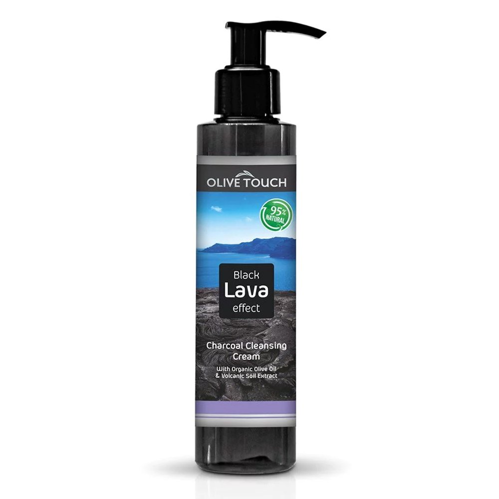 Olive Touch Black Lava Effect Charcoal Cleansing Cream Κρέμα Καθαρισμού Προσώπου, 150ml