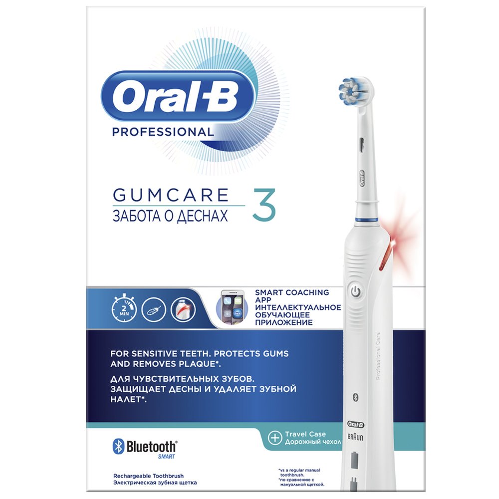 Oral-B Professional GumCare 3 Ηλεκτρική Οδοντόβουρτσα, Προστασία των Ούλων με Ορατό Αισθητήρα Πίεσης & Σύνδεση με Bluetooth Oral-B Professional GumCare 3 Ηλεκτρική Οδοντόβουρτσα, Προστασία των Ούλων με Ορατό Αισθητήρα Πίεσης & Σύνδεση με Bluetooth