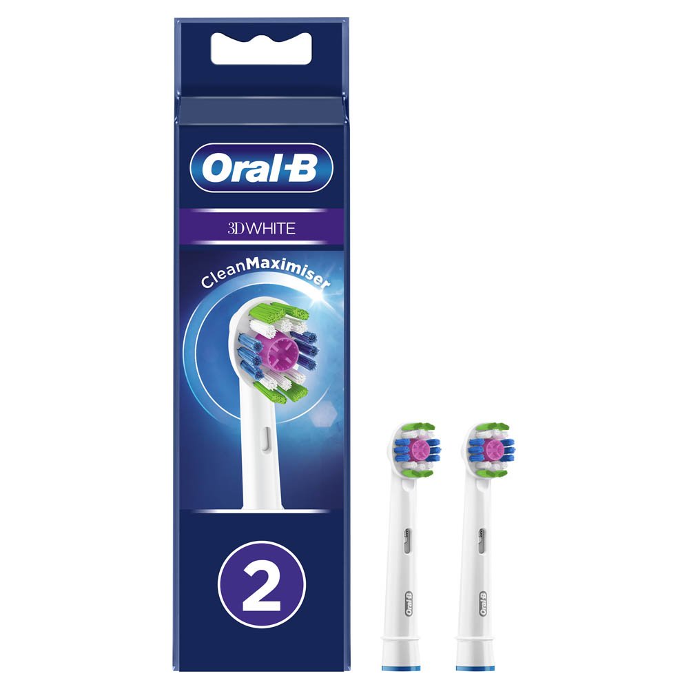 Oral-B 3D White Clean Maximiser Ανταλλακτικές Κεφαλές για Ηλεκτρική Οδοντόβουρτσα, 2τμχ