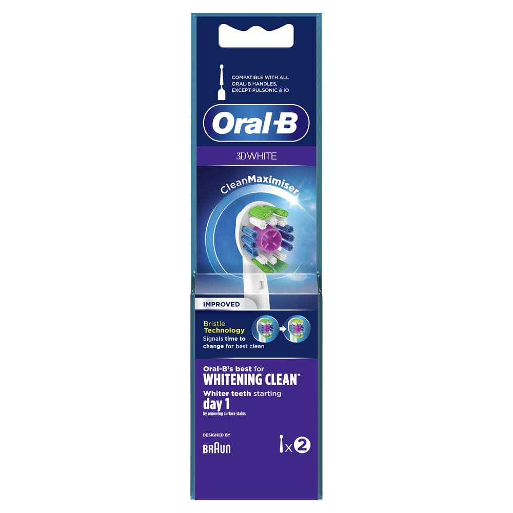 Oral-B 3D White Clean Maximiser Ανταλλακτικές Κεφαλές για Ηλεκτρική Οδοντόβουρτσα, 2τμχ